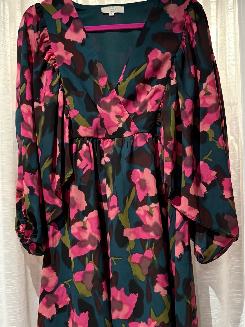 entro Two-Tone Teal and Fuchsia Top